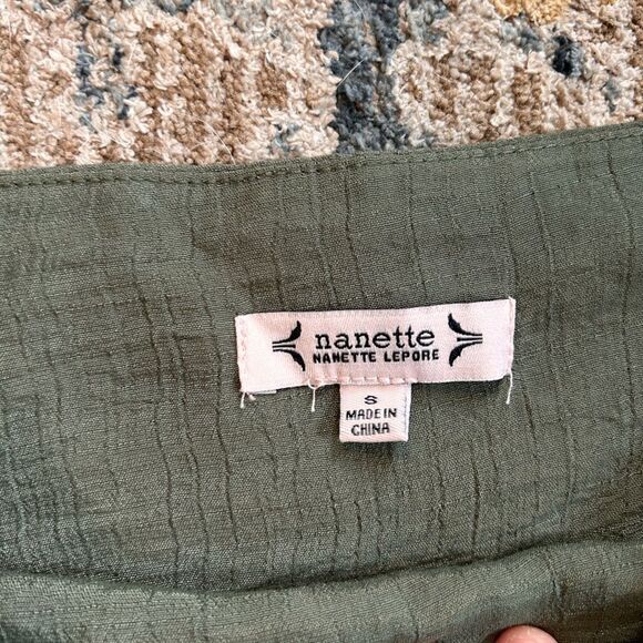 Nanette Lepore Olive Green Wide-Leg Pants - Picture 3 of 6